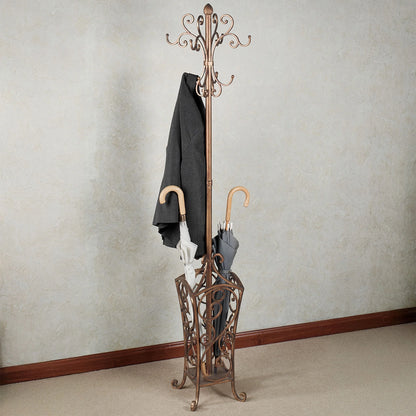 Kensington Coat and Hat Rack Stand Antique Gold Antique Gold