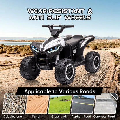 Garvee Kids Ride on ATV with Remote Control, 12V Powered 4 Wheeler Quad Vehicle with LED Headlights