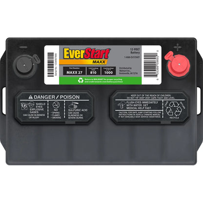 EverStart Maxx Lead Acid Automotive Battery, Group Size 27 12 Volt, 810 CCA 160RC