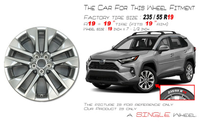 For Toyota RAV4 2019-2024 OEM Design Wheel 19" Hyper Silver Single 19x7.5 Replacement Rim 4261A0R040 4261A0R050 4261A42130 4261B42850