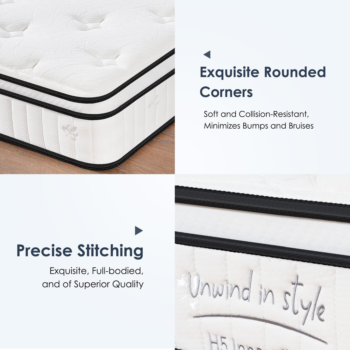 12 Inch Hybrid Queen Mattress - Medium Firm Support, Pocket Coils & Pressure Relief, Hypoallergenic Bed-in-a-Box