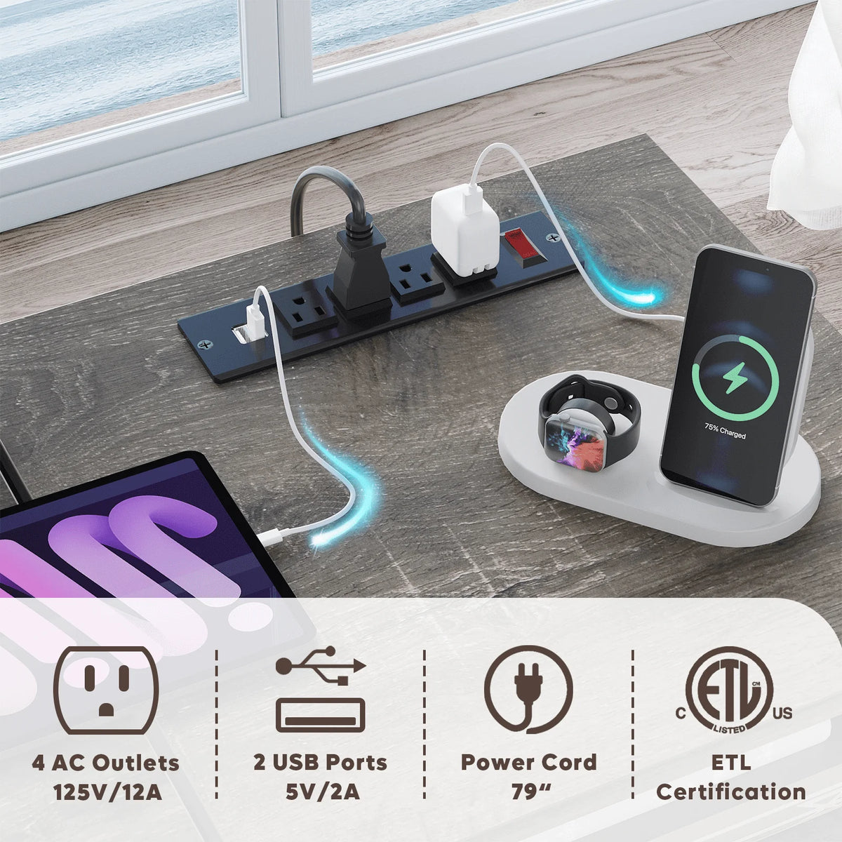 Bestier Computer Desk with Drawers Power Outlet  60" Office Desk Lift Top Desk, Gray
