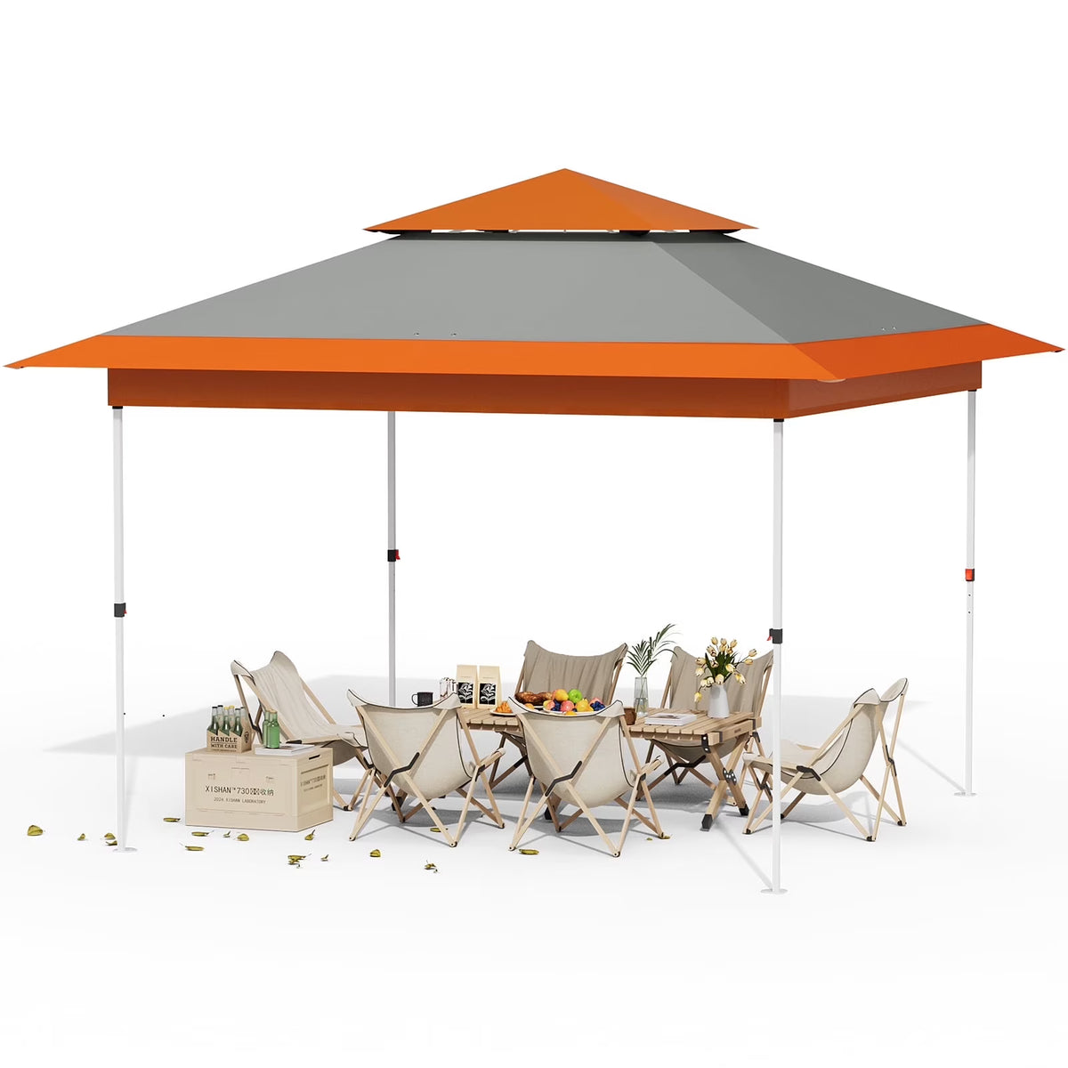 Pirecart 12' x 12' Pop-up Canopy Tent Waterproof Outdoor Gazebo Shelter with Wheeled Bag, Instand Canopy , White