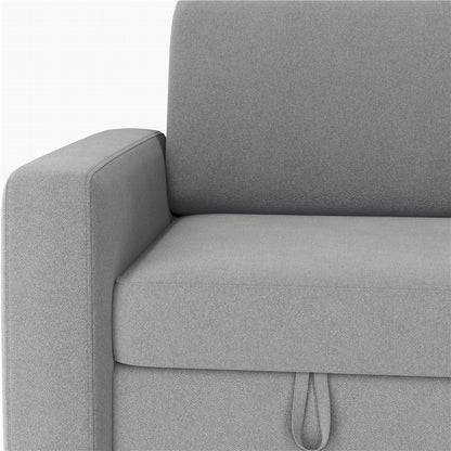Alden Design Reversible Sectional Sofa with USB & Type-C Ports for Livingroom, Light Gray