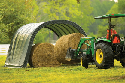 ShelterLogic Round Style Run-in Shelter, Green, 12 x 20 x 8 ft.