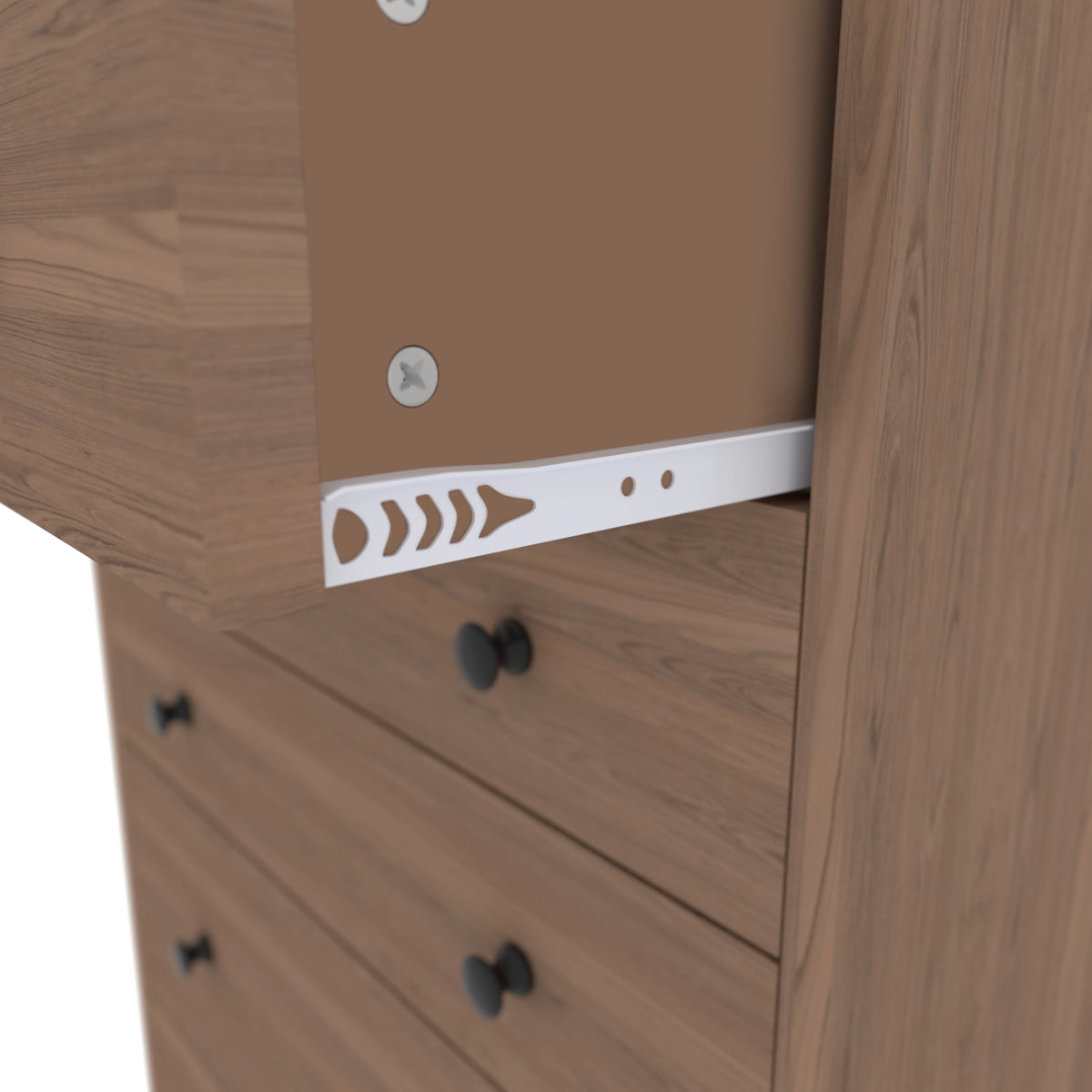 VEIKOUS Oversized 5-Drawer Dresser Chest, Large Storage Dresser for Bedroom Storage, Oak