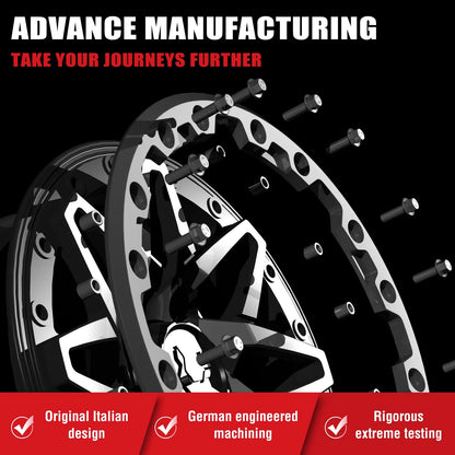 Bullite Wheels BT-05 Rider 15in UTV ATV SXS Beadlock Rims 15x7 Blue, 4x156 Bolt Pattern, 5+2 Offset, Compatible with Polaris RZR 1000 XP/Ranger XP 900/1000