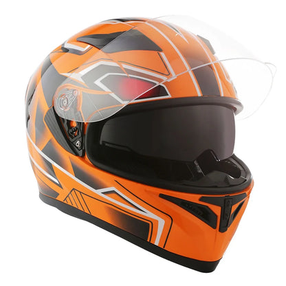 1Storm Motorcycle Modular Full Face Flip up Dual Visor Helmet + Spoiler + Motorcycle Bluetooth Headset: HJK316 Mechanic Red