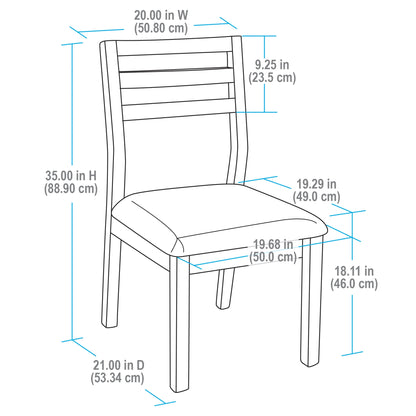 Better Homes & Gardens Ezra Dining Room Chair 2 Pack, Walnut and Cream Fabric Color