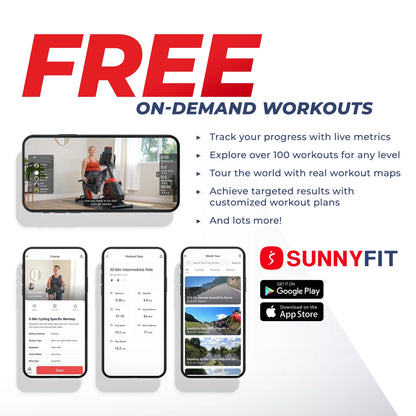 Sunny Health & Fitness Performance Interactive Series Recumbent Elliptical Trainer