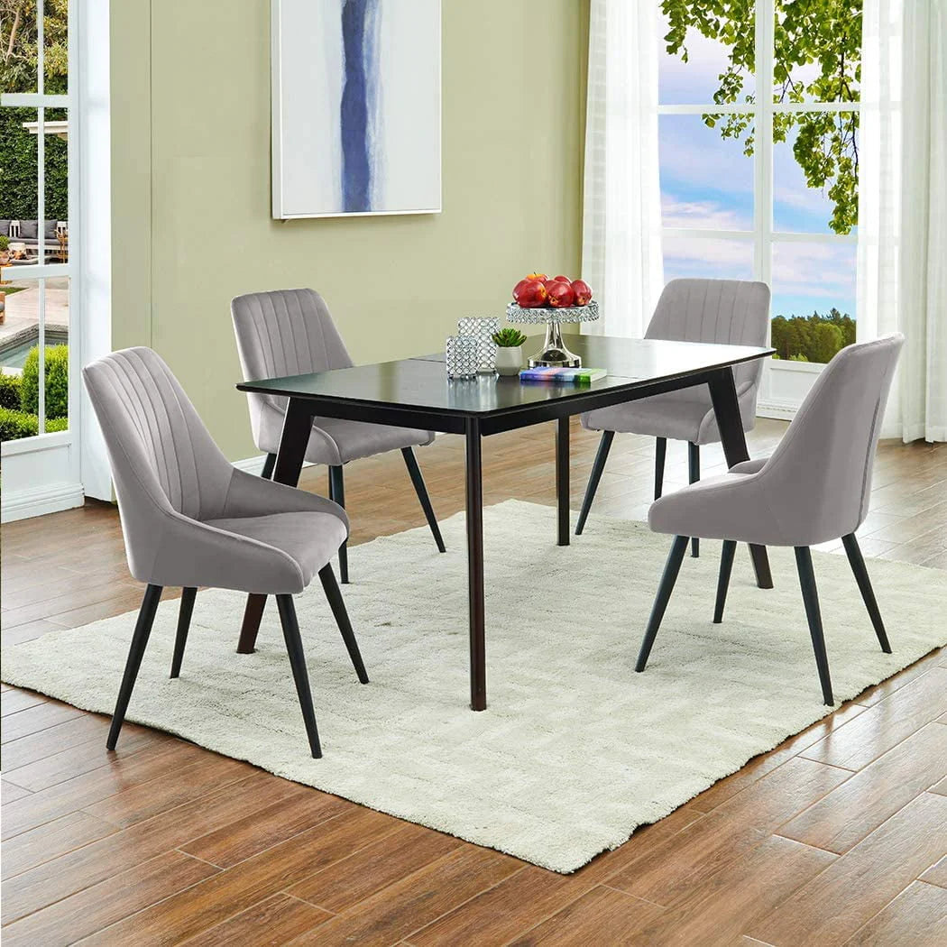 Duhome Velvet Dining Chairs Set of 2 Side Chairs for Dining Room, Modern Accent Chairs Upholstered Office Guest Chair, Gray