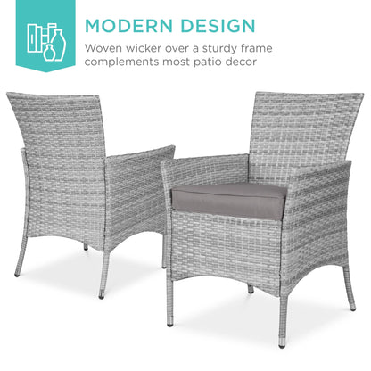 Best Choice Products 5-Piece Indoor Outdoor Wicker Patio Dining Table Furniture Set w/ Umbrella Cutout, 4 Chairs - Gray
