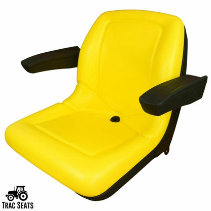 Trac Seats John Deere Compact Tractor Flip Up Style Seat with Armrests LVA19040, Yellow