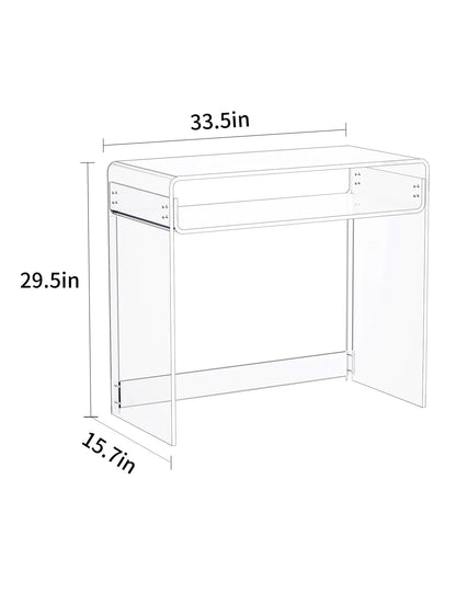 Solaround Acrylic Modern and Sleek Computer Office Desk, Clear