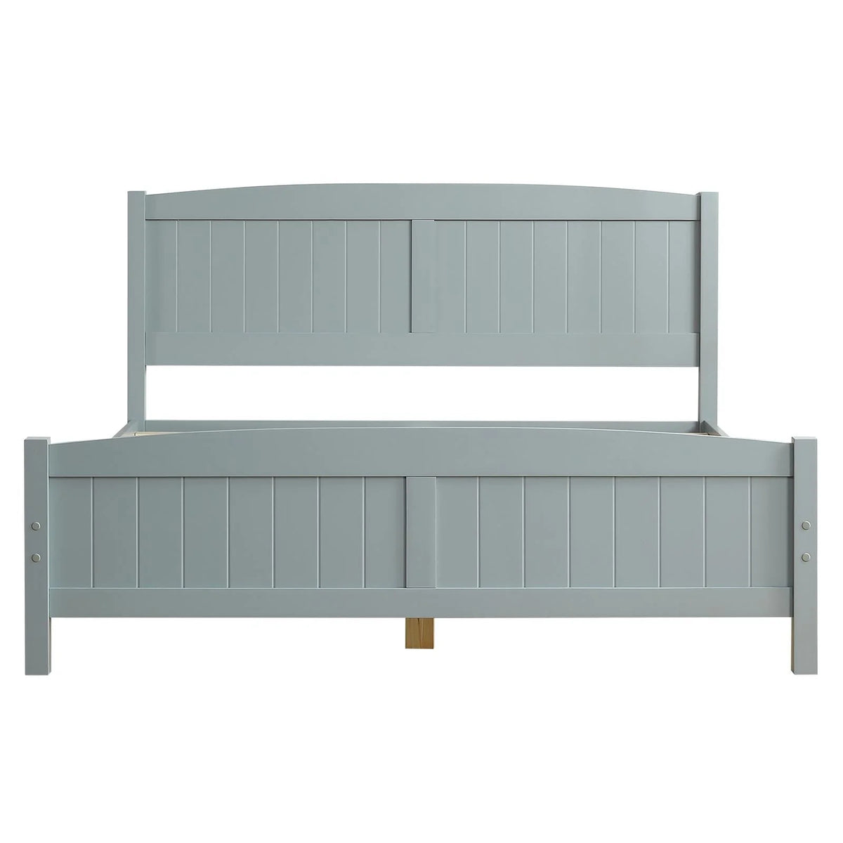 Zimtown Queen Bed Frame,Solid Pine Wood Kids Twin Platform Bed Frame, Bedroom Queen Bed with Headboard for Adults, Gray