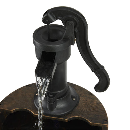 Alpine Corporation 40" Three Tier Pump Outdoor Fountain Decor, Brown