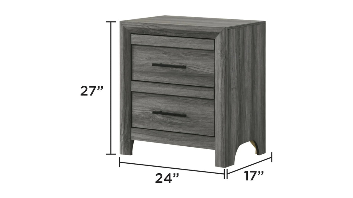 Denver Modern Style 4PC Full Size Bedroom Set Made With Wood in Gray Colour