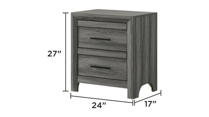 Denver Modern Style 4PC Full Size Bedroom Set Made With Wood in Gray Colour