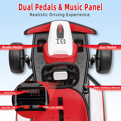 24V  Drift Kart with 2X150W Strong Motor, 7AH Big Battery, Electric Pedals, Electric Go Kart Outdoor Race Toy