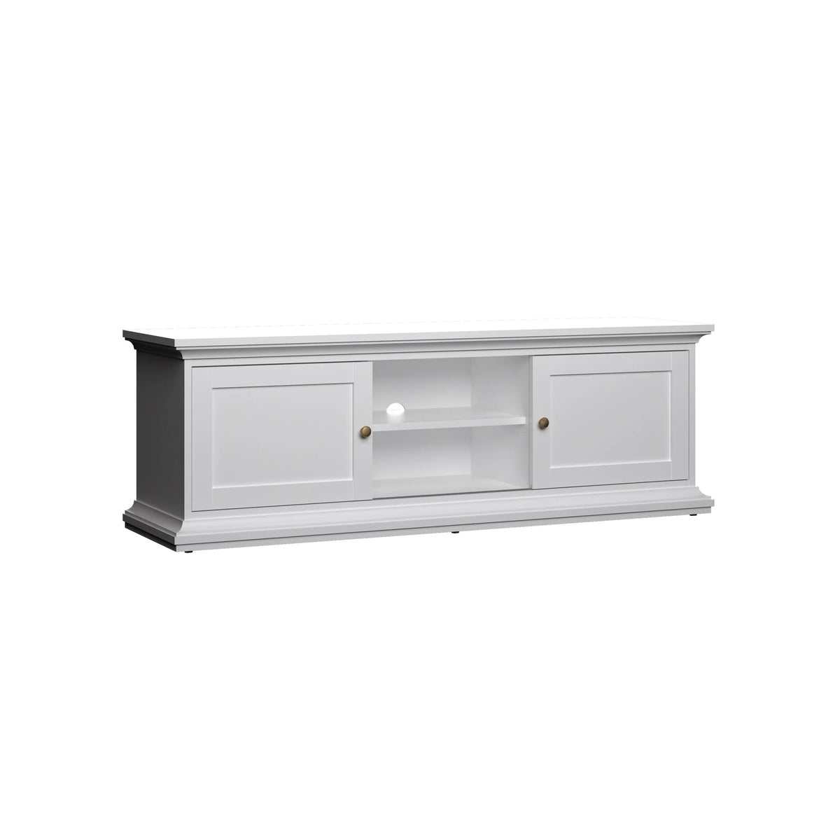 Tvilum Maison Park 2 Sliding Door TV Stand with 6 Shelves, White