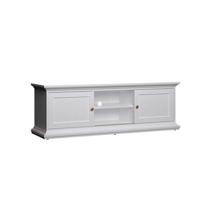 Tvilum Maison Park 2 Sliding Door TV Stand with 6 Shelves, White