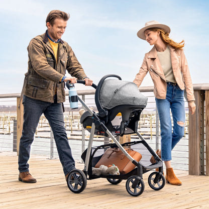 Evenflo Omni Plus Modular Travel System with LiteMax Sport Infant Car Seat, Mylar Gray, Unisex
