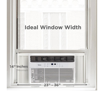 Midea 8,000 BTU 115V Smart Window Air Conditioner with Comfort Sense Remote, up to 350 Sq. ft., White, MAW08S1DWWT, New
