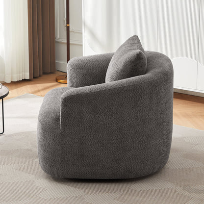 Harper & Bright Designs 360�� Swivel Accent Chair, Barrel Chair Swivel Upholstered Sofa Chair with Cushion for Living Room Office, Beige