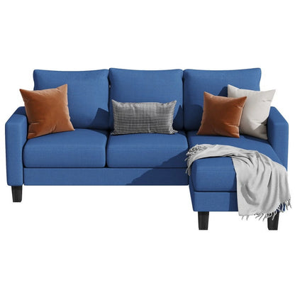 Homall Convertible Sectional Sofa Couch, Modern Linen Fabric L-Shaped Couch 3-Seat Sofa Sectional with Reversible Chaise for Small Living Room, Apartment and Small Space, Dark Gray