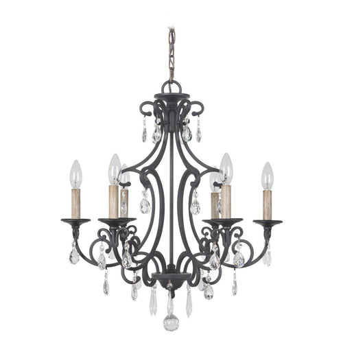38926-MBK-Craftmade Lighting-Bentley - Six Light Chandelier -Traditional Installation