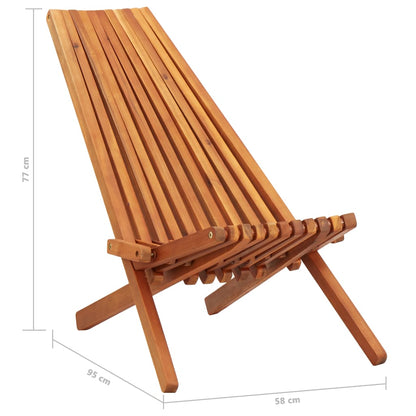 vidaXL 1/2x Solid Acacia Wood Folding Outdoor Lounge Chairs Deck Chair Seat