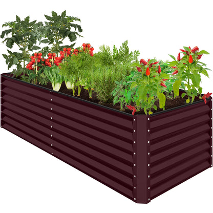 Best Choice Products 8x4x2ft Outdoor Metal Raised Garden Bed, Planter Box for Vegetables, Flowers, Herbs - Gray