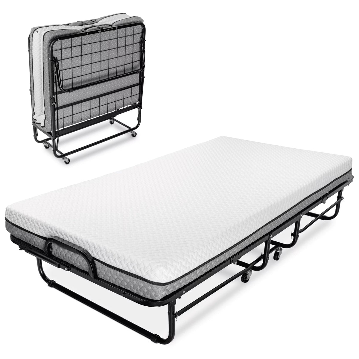 Milliard Twin Steel Folding Bed with Luxurious Memory Foam