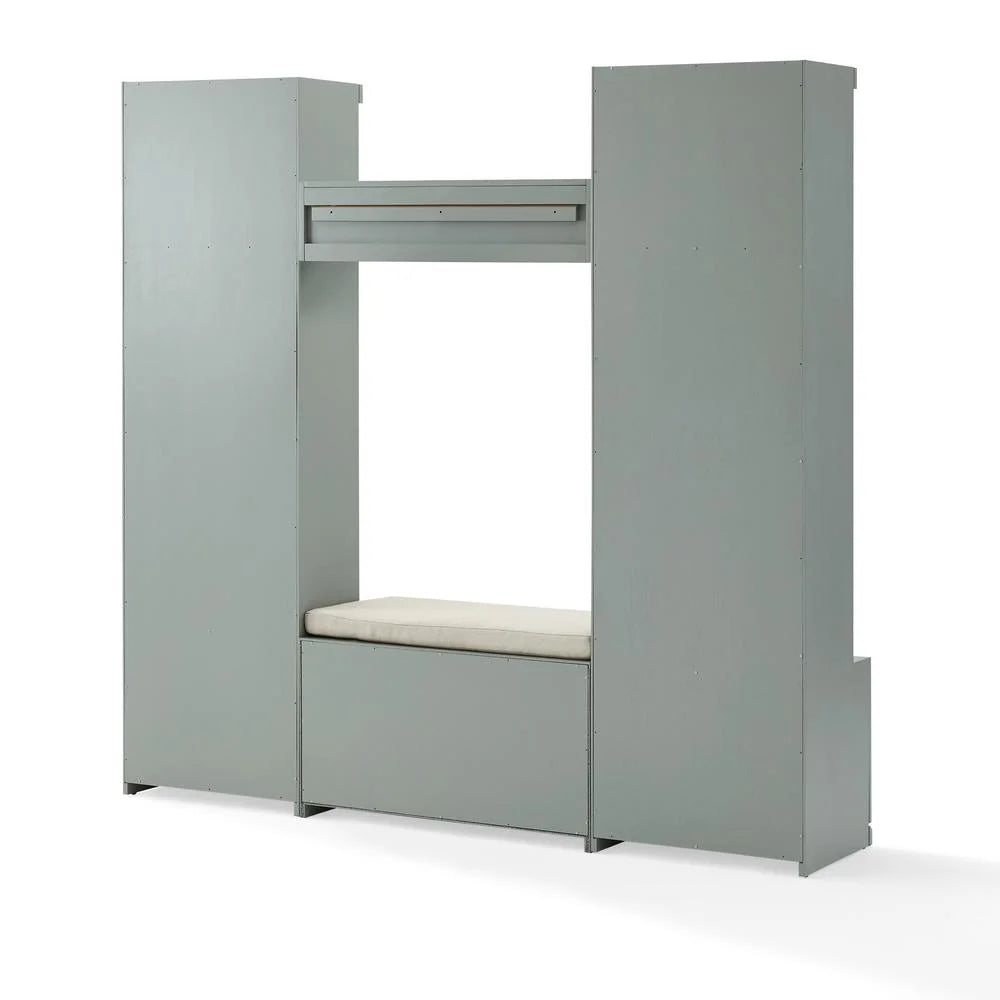 Crosley Furniture Harper 4Pc Entryway Set White - Bench, Shelf, & 2 Hall Trees