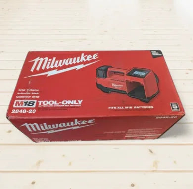 Milwaukee 2848-20 M18 18V Cordless Tire Inflator – Compact, Portable Air Compressor, 150 PSI, Tool Only