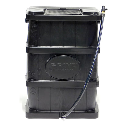 FCMP Outdoor WG4000-GRY Home Outdoor Wood Grain Rain Water Catcher Barrel