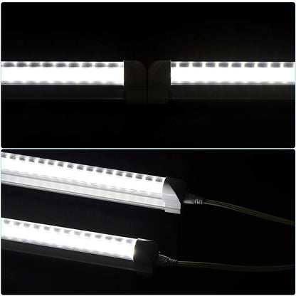 (10-Pack) 8ft LED Shop Light Fixture, V Shape 150W 18800LM 6000K ( Cold White),8 Foot , 96'' T8 Integrated LED Tube, Linkable Led Bulbs for Garage, Warehouse, Plug and Play, Clear Lens