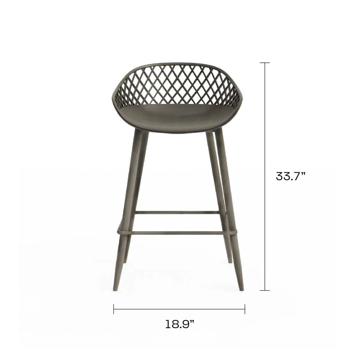 Kurv Indoor and Outdoor Counter Stool - Aloe Green - Set of 2