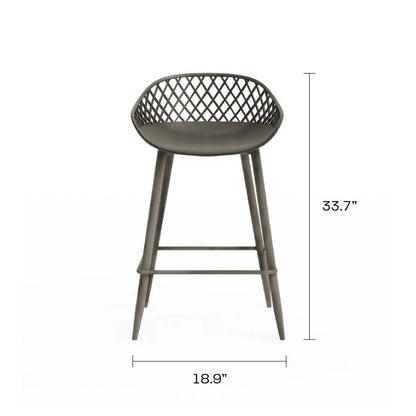 Kurv Indoor and Outdoor Counter Stool - Aloe Green - Set of 2