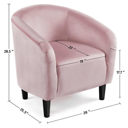 Easyfashion Tub Chair, Set of 2, Pink Velvet