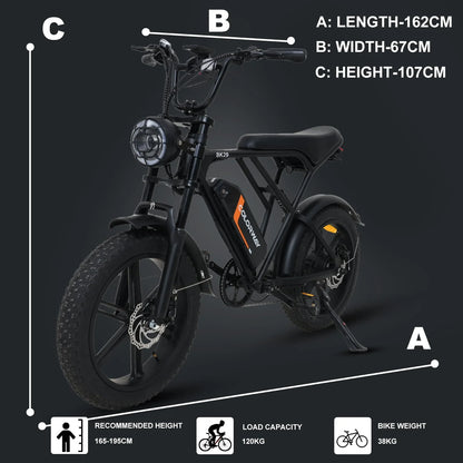 COLORWAY 750W Electric Bike for Adults,20X4.0 Fat Tire Off-Road E bike,48V/15Ah Battery Snow Beach Mountain Bike for Outdoor Cycling e bike