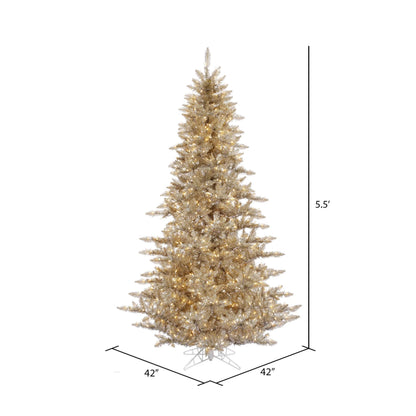 Vickerman 4.5' Champagne Fir Artificial Christmas Tree, Warm White Dura-lit LED Lights