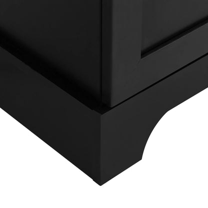 Urli Modern Double Door Storage Cabinet with Adjustable Shelves, Black
