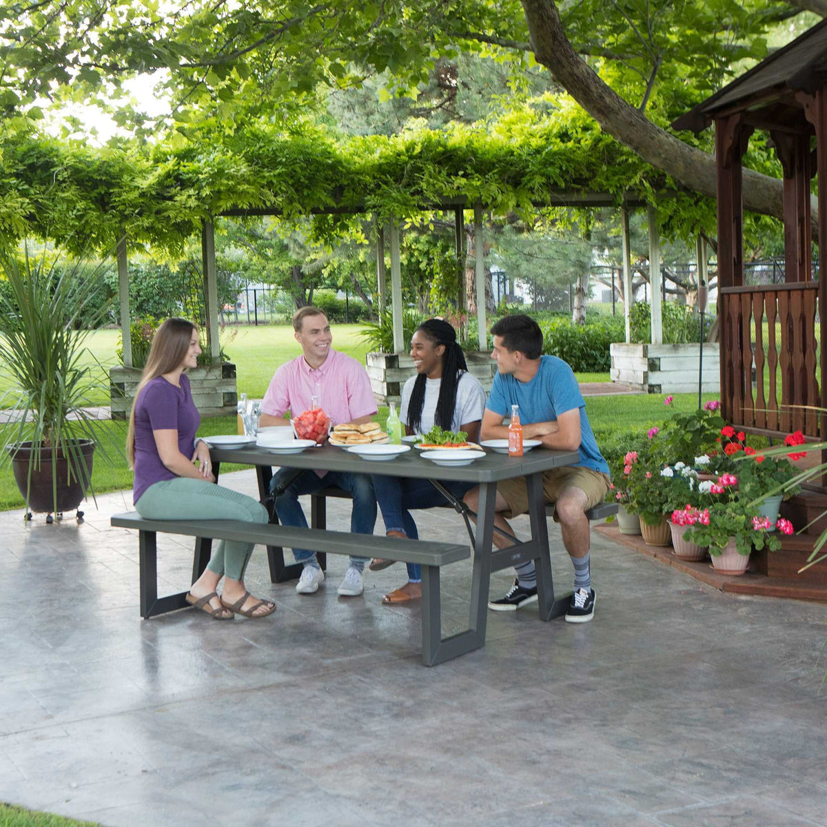 Lifetime 6-Foot W-Frame Folding Picnic Table, 60233