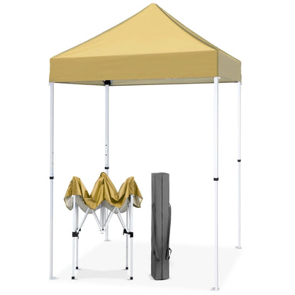 EAGLE PEAK 5x5 Pop Up Canopy Tent Instant Outdoor Canopy Easy Set-up Straight Leg Folding Shelter（Blue）