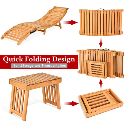 Costway Acacia Wood Rocking Chair Patio Garden Lawn W/ Cushion