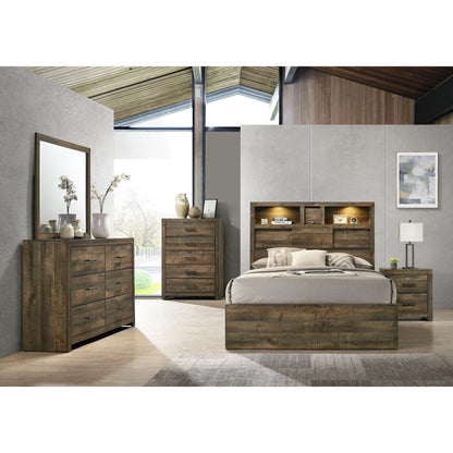 Beckett Queen Bookcase Panel 6PC Bedroom Set with Bluetooth