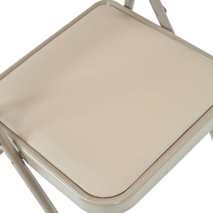 4 Pack Folding Chairs, Cushioned Padded Seat, Wedding Chairs with Metal Frame for Home, Office, Party Use, Light  Brown