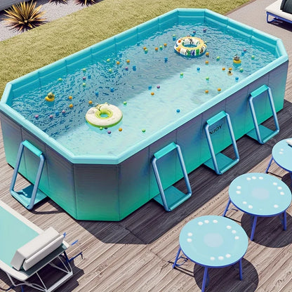 Adult Swimming Pool, Family Large Swimming Pool, Including Multiple Components, Durable PVC Material, Ideal For Outdoor Recreation, Summer Parties, Holidays And Family Gatherings