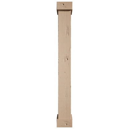 Ekena Millwork 18"W x 5'H Hand Hewn Endurathane Faux Wood Non-Tapered Square Column Wrap with Standard Capital & Base